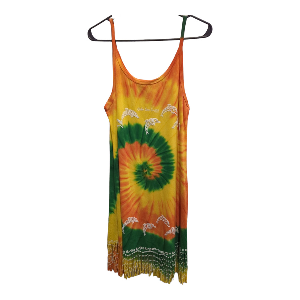 Cabo San Lucas Mexico Dress Coverup Beach Vacation Cruises Sz One Size Tye Dye